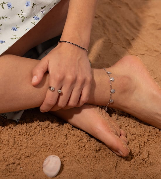 Waterproof Stainless Steel Multi Shell Anklet - Image 2