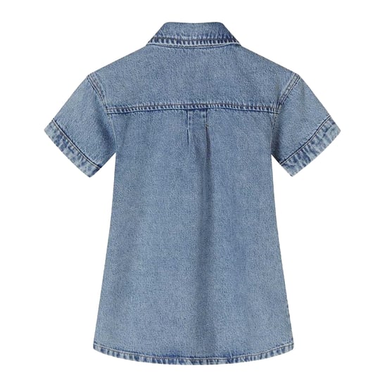 Minoti Denim jurk met korte mouwen voor meisjes (Blauw) - Image 3