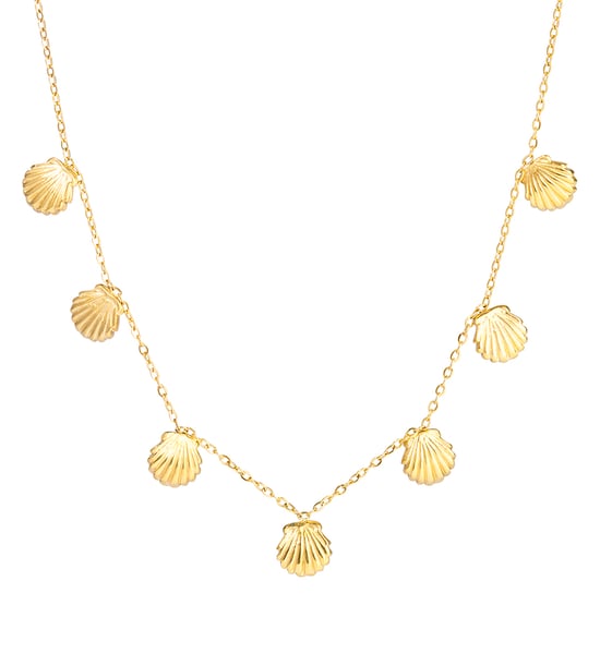 Gold Plated PVD Waterproof Waterproof Stainless Steel Shell Necklace Set - Image 5