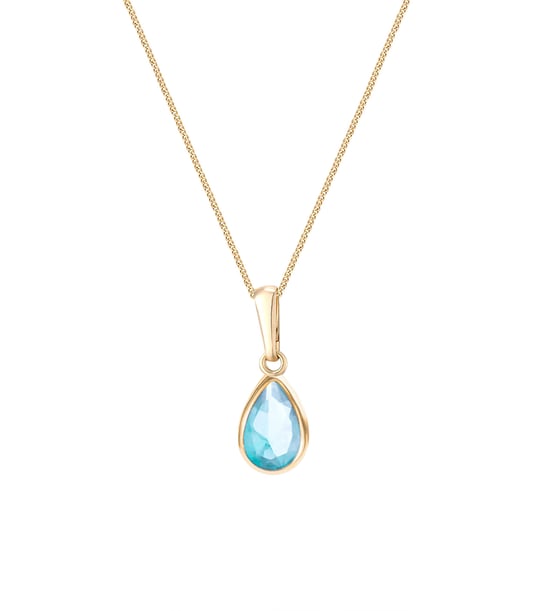 9ct Gold Birthstone Stud Earring And Pendant Necklace Set March - Image 2