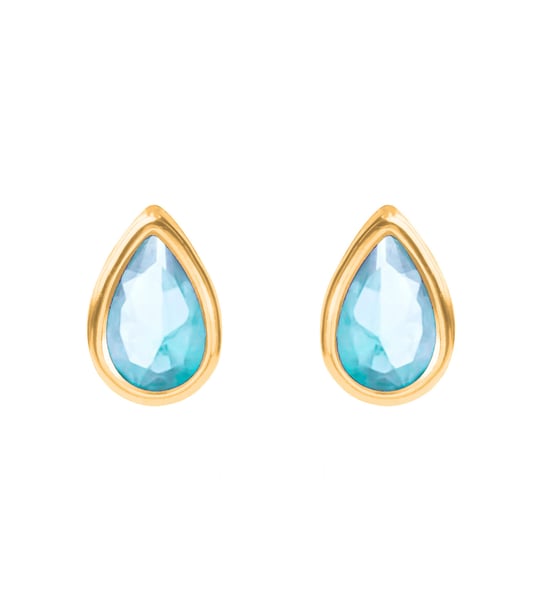 9ct Gold Birthstone Stud Earring And Pendant Necklace Set March - Image 4