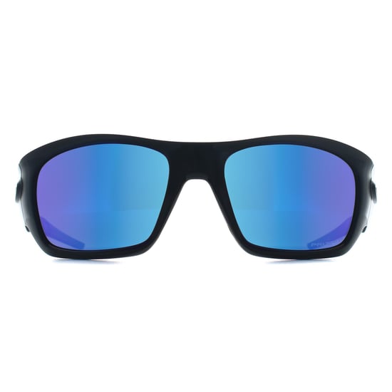 Oakley Wrap Mens Polished Black Prizm Sapphire Polarized Masseter - Image 1