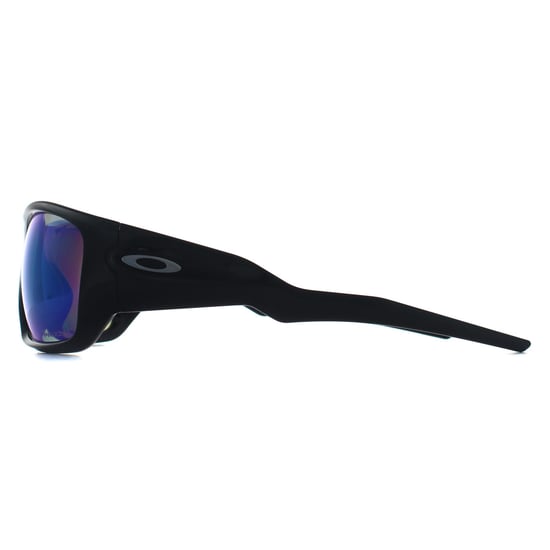Oakley Wrap Mens Polished Black Prizm Sapphire Polarized Masseter - Image 3