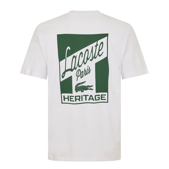 Lacoste Mens Heritage Organic Cotton T-Shirt (White) - Image 3