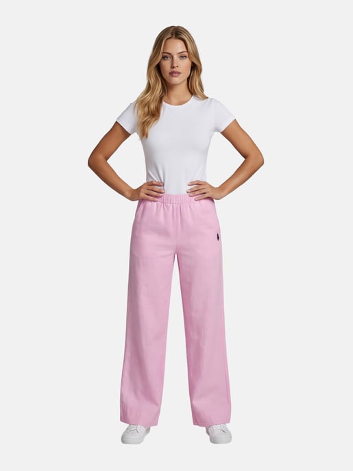 U.S. Polo Assn. dames linnenmix broek met elastische tailleband - Image 3