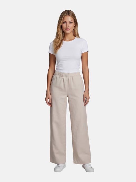 U.S. Polo Assn. dames linnenmix broek met elastische tailleband - Image 3