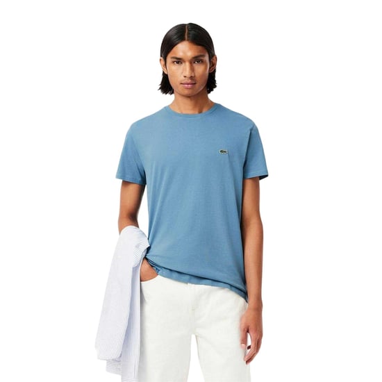 Lacoste Mens Embroidered Pima Cotton T-Shirt (Blue) - Image 3