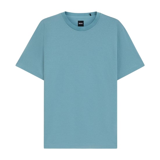 Boss Heren T-shirt met geribde kraag van C-Thompson (Lichtblauw) - Image 1