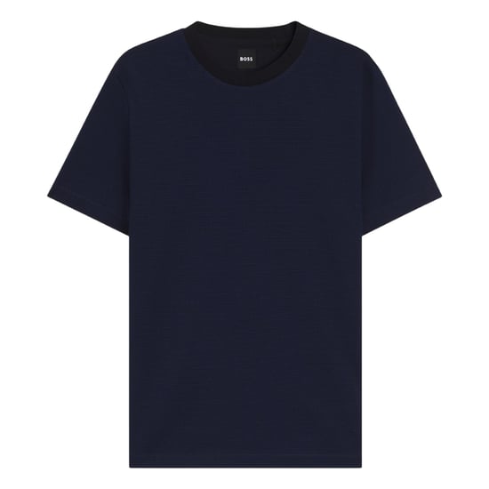 Boss Heren T-shirt met geribde kraag van C-Thompson (Donkerblauw) - Image 1