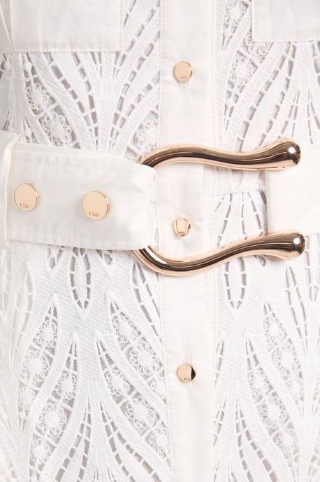 Cotton Cutwork Woven Shirt Midi Dress - Image 4