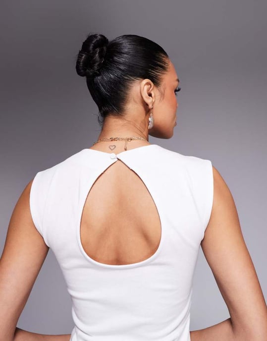ASOS Design cotton sleeveless midi sundress in white - Image 3