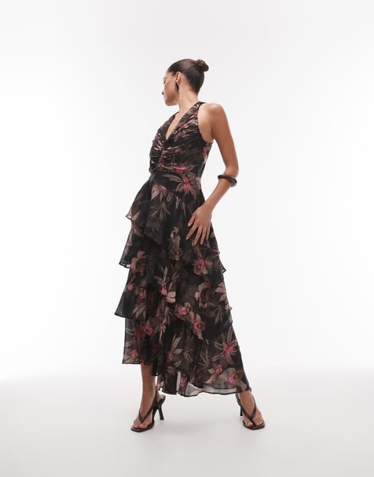 Allsaints cali dress in adena black - Image 1
