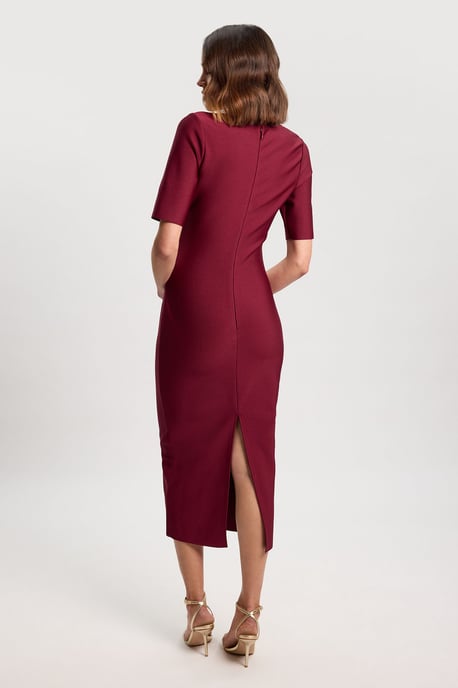 Petite Bandage Asymmetric Long Sleeve Midi Dress - Image 3