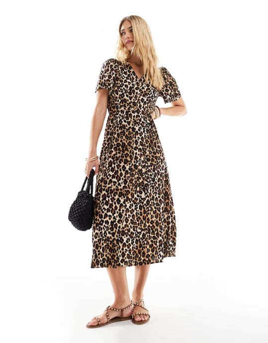 Vero Moda buttondown maxi dress in leopard print - Image 1