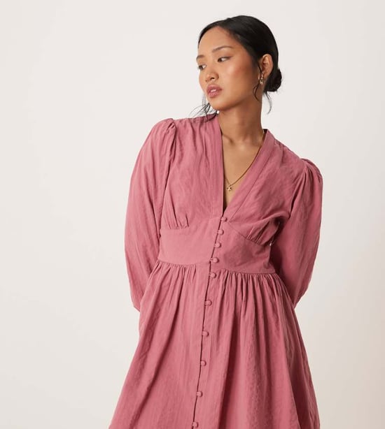Nobody's Child Petite Starlight long sleeve mini dress in pink - Image 1