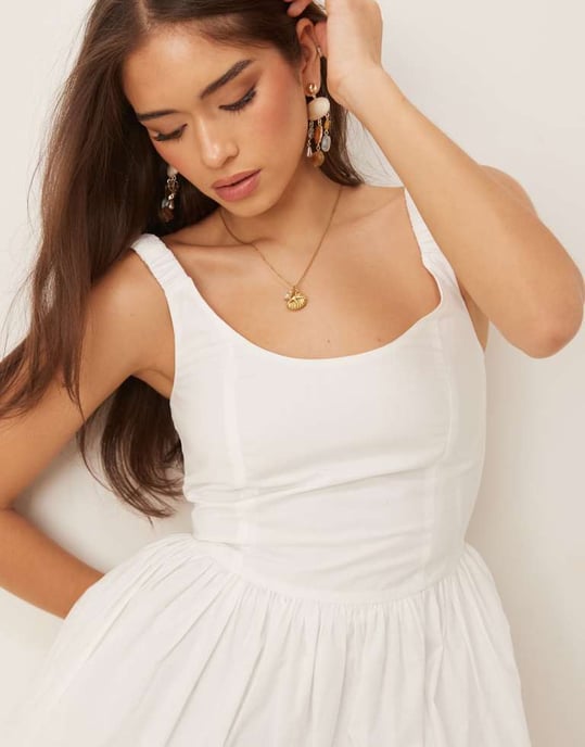 Nobody's Child Loie structured puffball mini dress in white - Image 4