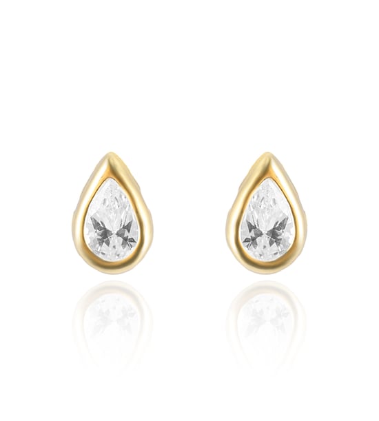 Gold Plated Cubic Zirconia Tear Shape Earrings With Bauble Novelty Box - Image 2