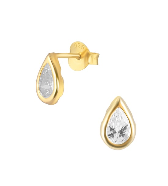 Gold Plated Cubic Zirconia Tear Shape Earrings With Bauble Novelty Box - Image 4