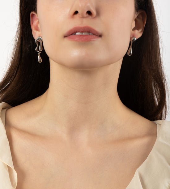 Stainless Steel Waterproof Molten Drop Earrings - Image 2