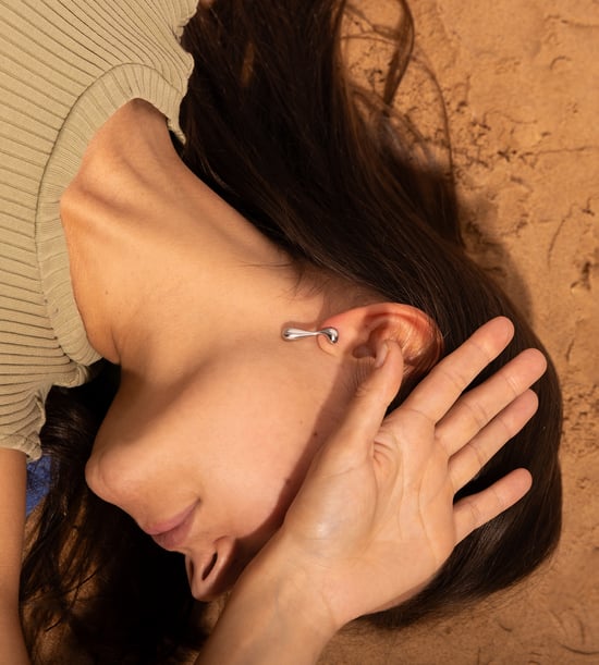 Stainless Steel Waterproof Molten Drop Earrings - Image 3