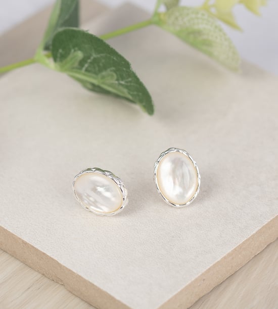 Sterling Silver Mother Of Pearl Studs - Image 4