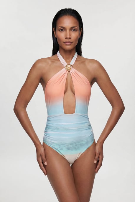 Sunset Placement Print Swimsuit - Image 4