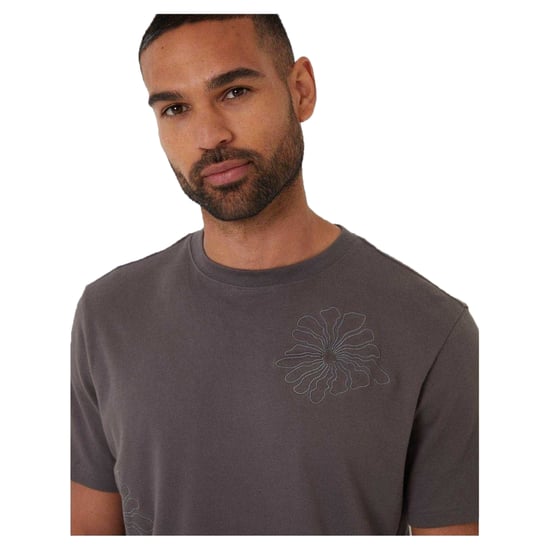 Threadbare Heren Geborduurd Bloemen Regular T-shirt (Leisteen) - Image 3