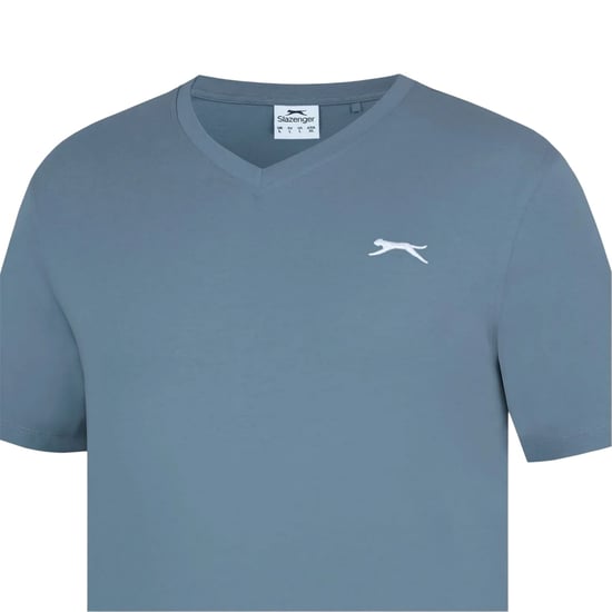 Slazenger Heren Geborduurd Logo Katoenen T-Shirt (Leisteen) - Image 3
