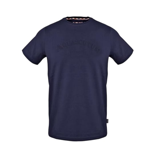 Aquascutum Mens Arched Logo Crew Neck Regular T-Shirt (Navy) - Image 1