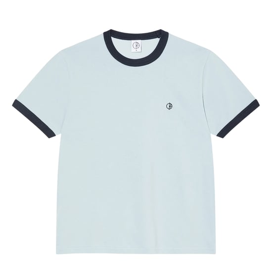 Pretty Green Mens Ringer Logo T-Shirt (Light Blue) - Image 1