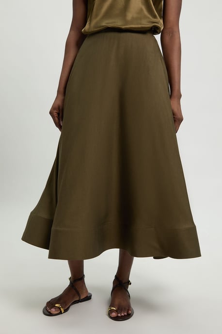 Viscose Linen Woven Prom Skirt - Image 2