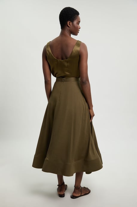 Viscose Linen Woven Prom Skirt - Image 3