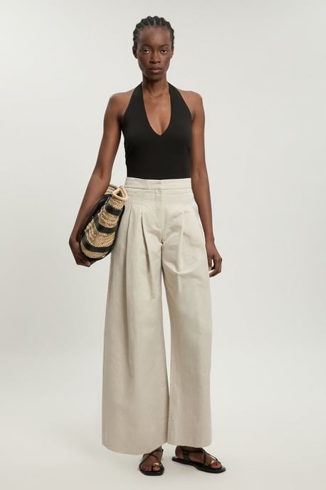 Premium Linen Wide Leg Trouser - Image 1