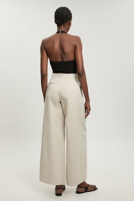 Premium Linen Wide Leg Trouser - Image 3