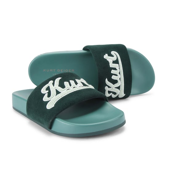 Kurt Geiger London Suede Script Slide Sandals - Image 3