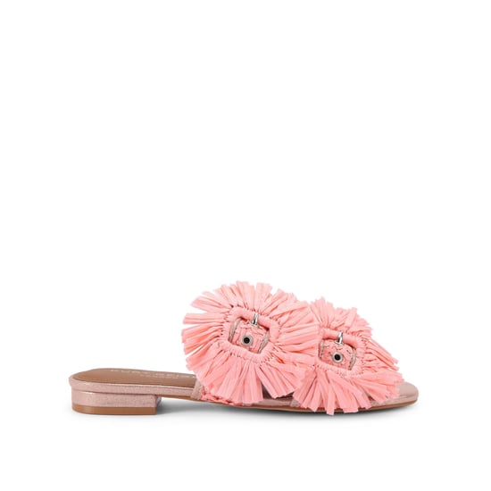 Kurt Geiger London Raffia Buckle Flat Sdl Sandals - Image 1