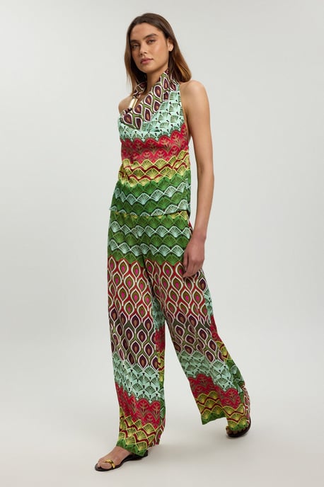 Satin Viscose Multi Print Trouser - Image 1