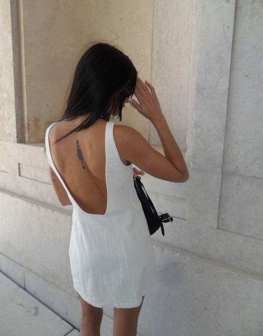 Labelrail x Barbara Ines fitted linen shift dress in off-white - Image 3