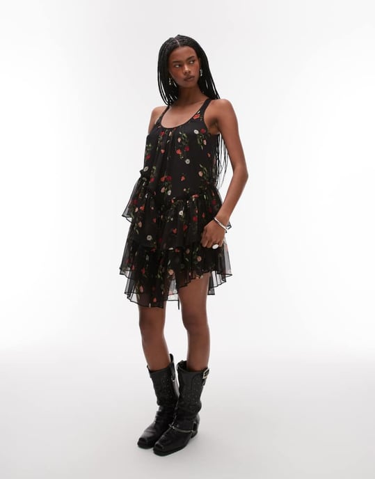 Allsaints rach dress in briar black - Image 3