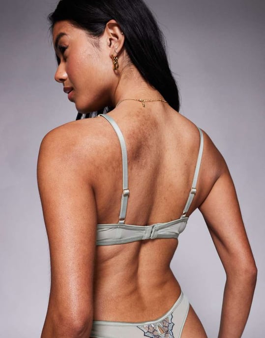 KBX Florence non padded balcony bra in green - Image 2