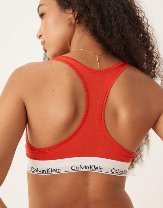 Calvin Klein Modern Cotton bralette in red - Image 2