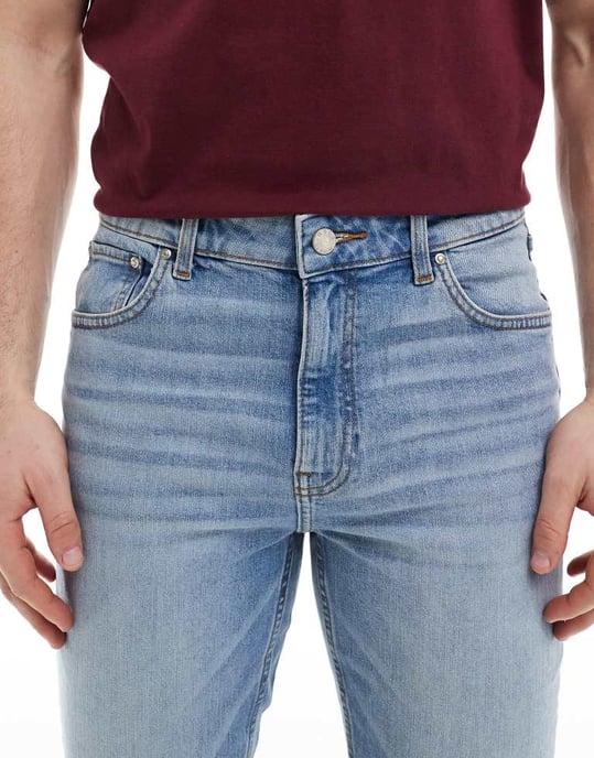 ASOS DESIGN skinny jeans in mid wash blue - Image 4