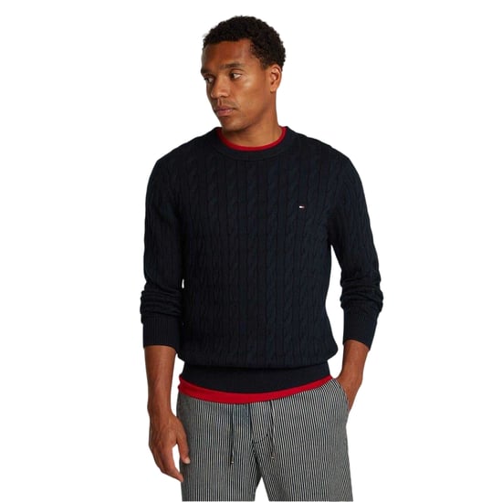 Tommy Hilfiger Heren Kabeltrui Katoen Ronde Hals (Woestijnlucht) - Image 1