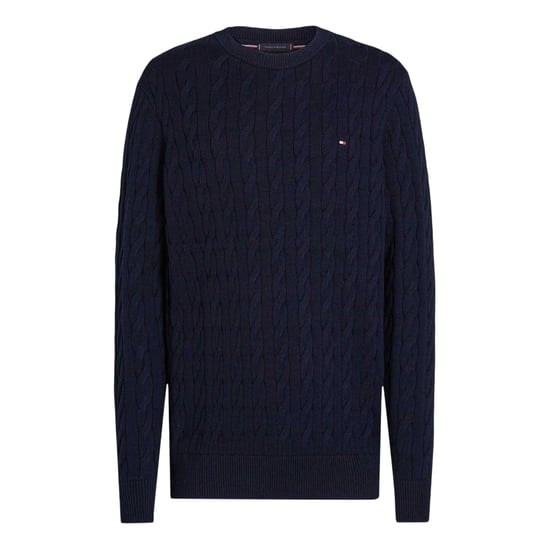 Tommy Hilfiger Heren Kabeltrui Katoen Ronde Hals (Woestijnlucht) - Image 2