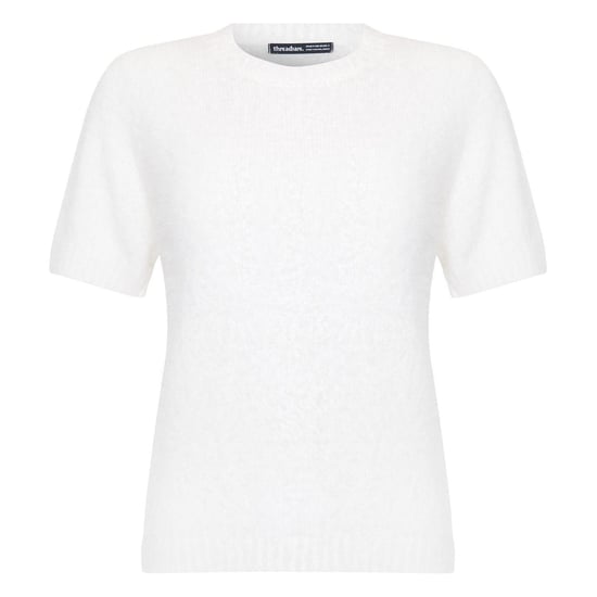 Threadbare Dames/Dames gebreide normale trui met korte mouwen (Wit) - Image 2