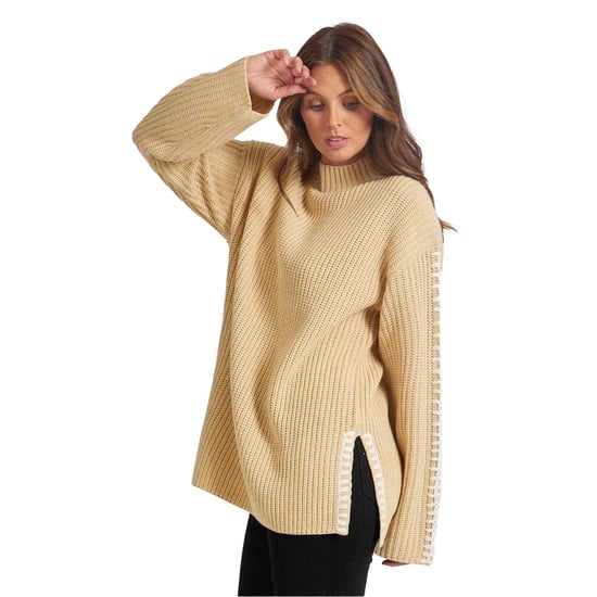 Be You Damestrui met contrasterende stiksels (Beige) - Image 1