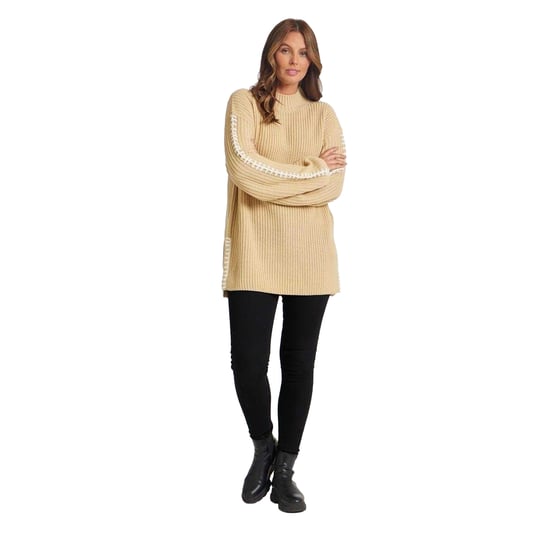 Be You Damestrui met contrasterende stiksels (Beige) - Image 4