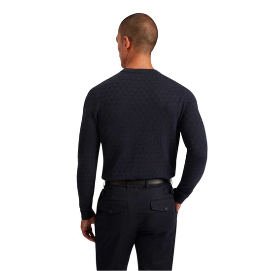 Ted Baker Mens Stitch Knitted Crew Neck Jumper (Navy) - Image 3