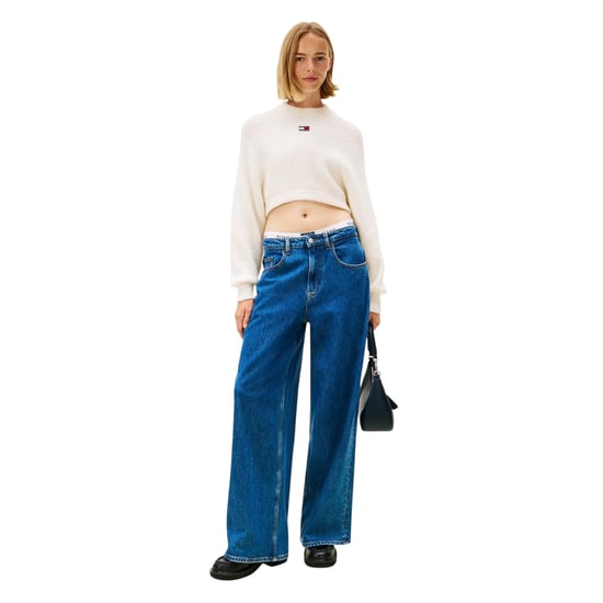 Tommy Jeans Dames Badge Raglan Lange Mouwen Sweater Top (Antiek Wit) - Image 4