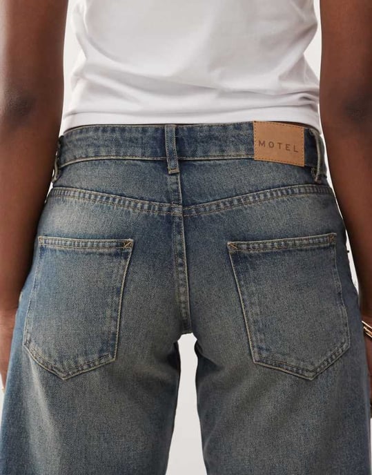 Motel low rise parallel jeans in steel blue - Image 3